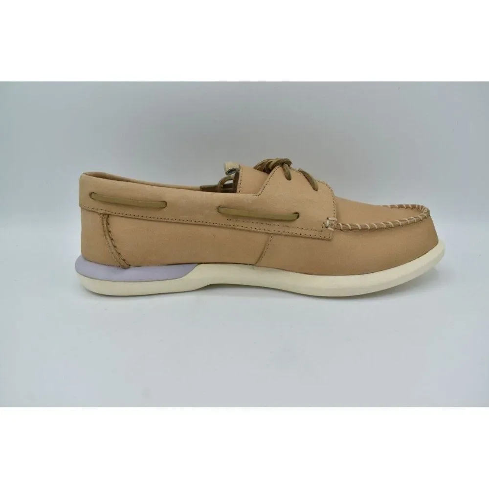 Sperry Womens Size 10 A/O Plushwave 2.0 Off-White Leather‎ Slip On Boat Shoes
